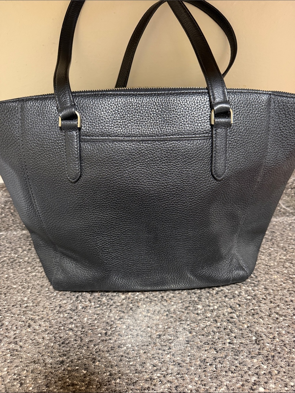 kate spade Black Embossed Logo Leather Tote like new - Picture 2 of 8